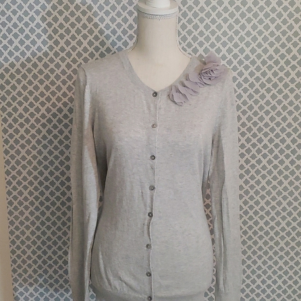Gray Cardigan Sweater